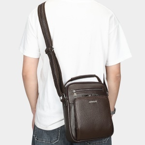 Geanta messenger barbati, piele naturala, JERMYN'S Boston, maro inchis - Img 7