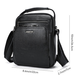 Geanta messenger barbati, piele naturala, JERMYN'S Boston, neagra - Img 7