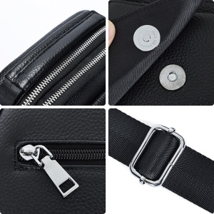 Geanta messenger barbati, piele naturala, JERMYN'S Lincoln, neagra - Img 12