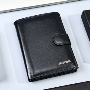 Portofel barbati JERMYN'S Rimini RFID din piele naturala neagra cu inchidere prin capsa - Img 2