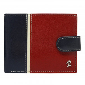 Portofel casual barbati ROVICKY Tommy slim RFID din piele naturala bleumarin navy si grena cu inchidere prin capsa - Img 3