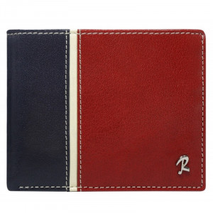 Portofel casual barbati ROVICKY Tommy slim RFID din piele naturala bleumarin navy si grena - Img 3