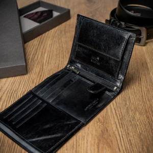 Portofel elegant barbati piele naturala neagra Pierre Andreus RFID - Img 8