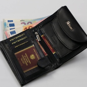 Portofel scurt dama PETERSON Darla RFID piele naturala neagra - Img 6