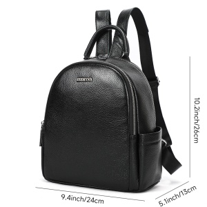 Rucsac dama din piele naturala neagra JERMYN'S Adelaide - Img 6