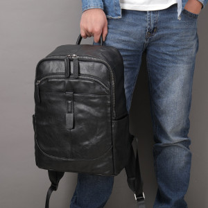 Rucsac din piele naturala neagra JERMYN'S Cooper - Img 6