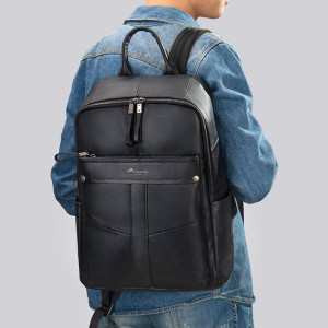 Rucsac din piele naturala neagra JERMYN'S Luton - Img 4