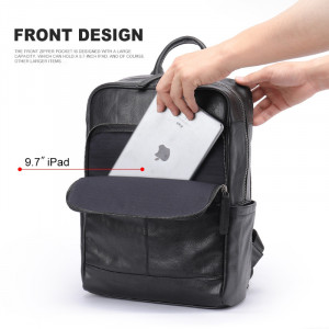 Rucsac din piele naturala neagra JERMYN'S Newport - Img 11
