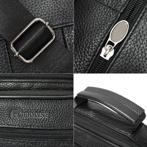 Borseta barbati din piele naturala JERMYN'S Darwin, neagra - Img 7