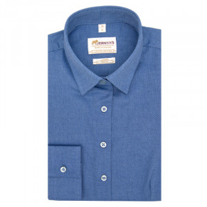 Camasa albastra premium dama Oxford Luxury Slim Fit EASY IRON - Img 4