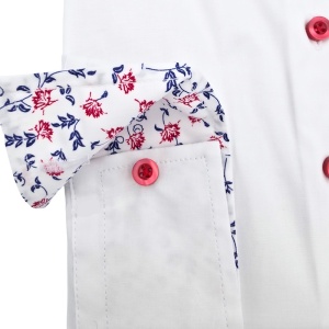 Camasa dama alba office Luxury Slim Fit EASY IRON cu garnitura cu motiv floral - Img 9