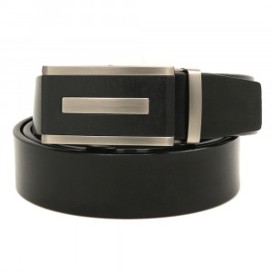 Curea barbati din piele naturala neagra JERMYN'S Baltimore cu catarama automata - Img 2