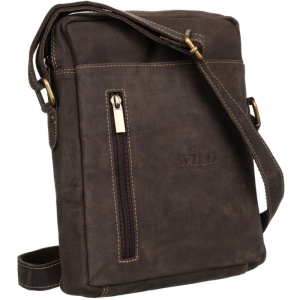 Geanta crossbody barbati ALWAYS WILD Clifford din piele naturala maro