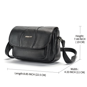 Geanta dama JERMYN'S Sophia, piele naturala, neagra, casual - Img 12
