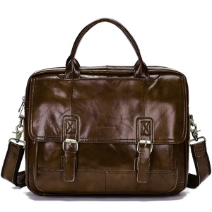 Geanta laptop din piele naturala maro inchis JERMYN'S Norwich - Img 2