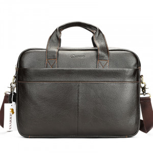 Geanta laptop din piele naturala maro inchis JERMYN'S Preston - Img 2