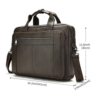 Geanta laptop, JERMYN'S Auckland, piele naturala maro inchis - Img 9