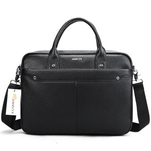 Geanta laptop, piele naturala, JERMYN'S Austin, neagra - Img 4