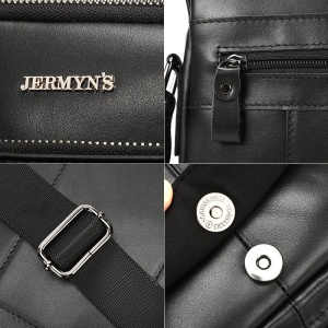 Geanta messenger barbati din piele naturala neagra JERMYN'S Wilson - Img 8