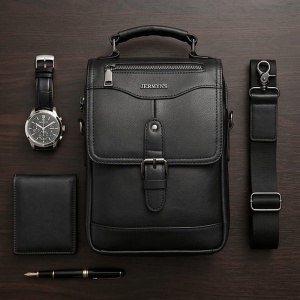 Geanta messenger barbati, piele naturala, JERMYN'S Bristol, neagra - Img 8