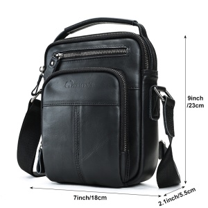 Geanta messenger barbati, piele naturala, JERMYN'S Kansas, neagra - Img 7