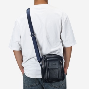 Geanta messenger barbati, piele naturala, JERMYN'S Lincoln, bleumarin - Img 6