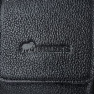 Geanta messenger barbati, piele naturala, JERMYN'S Lincoln, neagra - Img 9