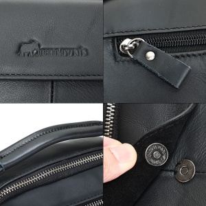 Geanta messenger barbati, piele naturala, JERMYN'S Texas, neagra - Img 9