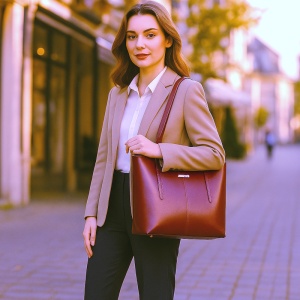 Geanta shopper dama din piele naturala rosie JERMYN'S Sheryl - Img 6