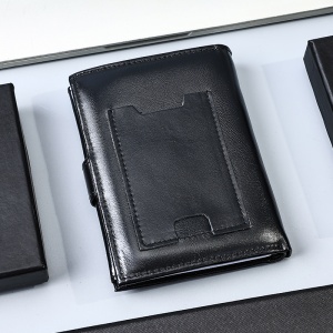 Portofel barbati JERMYN'S Rimini RFID din piele naturala neagra cu inchidere prin capsa - Img 3