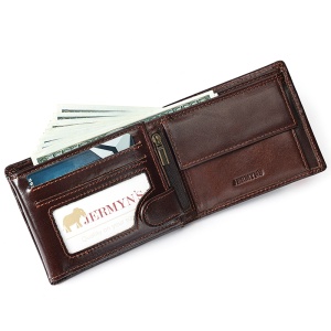Portofel slim barbati JERMYN'S Bergamo RFID din piele naturala maro - Img 4