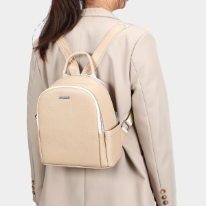 Rucsac dama din piele naturala bej JERMYN'S Adelaide - Img 2