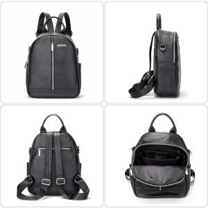 Rucsac dama din piele naturala neagra JERMYN'S Gloria - Img 6