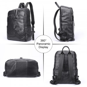 Rucsac din piele naturala neagra JERMYN'S Cooper - Img 7