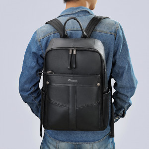 Rucsac din piele naturala neagra JERMYN'S Luton - Img 5