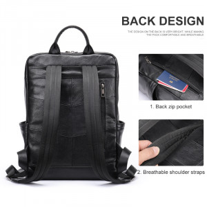 Rucsac din piele naturala neagra JERMYN'S Newport - Img 12