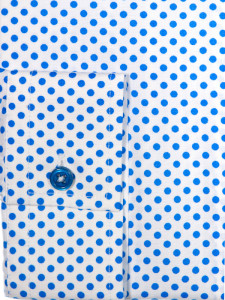 Camasa alba dama EASY IRON cu buline albastre - Exclusive Slim Fit - Img 3