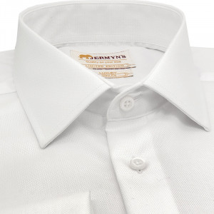 Camasa office alba barbati Royal Oxford pentru butoni Luxury Slim Fit EASY IRON - Img 2