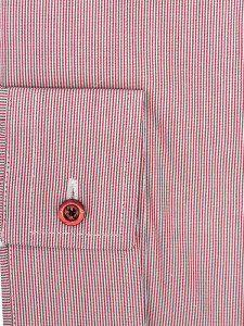 Camasa office alba dama Exclusive Slim Fit EASY IRON cu dungi fine grena - Img 3