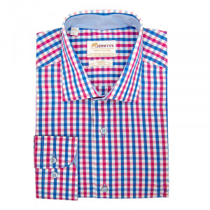 Camasa regular casual barbati in carouri bicolore Luxury Classic Fit EASY IRON - Img 3