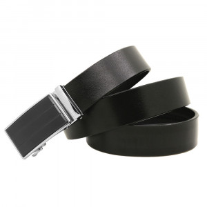 Curea barbati din piele naturala neagra JERMYN'S Clifford cu catarama automata - Img 2