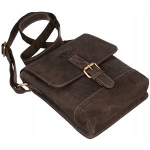 Geanta crossbody barbati ALWAYS WILD Carson din piele naturala maro - Img 8