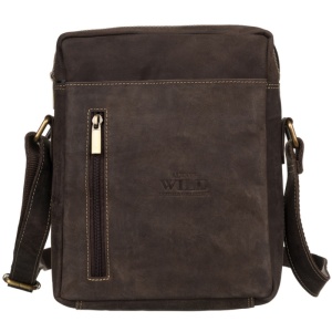 Geanta crossbody barbati ALWAYS WILD Clifford din piele naturala maro - Img 2