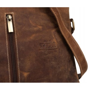 Geanta crossbody barbati ALWAYS WILD Clifford din piele naturala maro coniac - Img 4