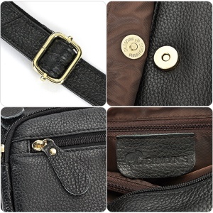 Geanta dama JERMYN'S Sophia, piele naturala, neagra, casual - Img 13