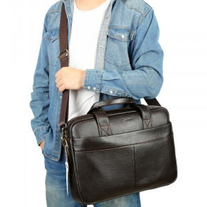 Geanta laptop din piele naturala maro inchis JERMYN'S Preston - Img 3