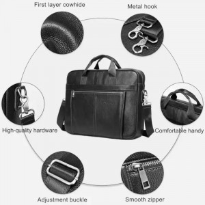 Geanta laptop din piele naturala neagra JERMYN'S Houston - Img 10