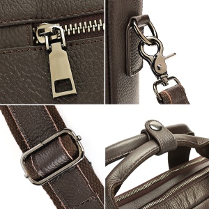 Geanta laptop, JERMYN'S Auckland, piele naturala maro inchis - Img 10