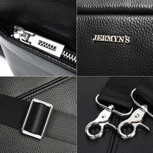 Geanta laptop, piele naturala, JERMYN'S Austin, neagra - Img 13