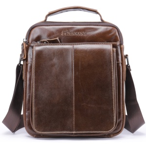 Geanta messenger barbati din piele naturala maro JERMYN'S Wilson - Img 3